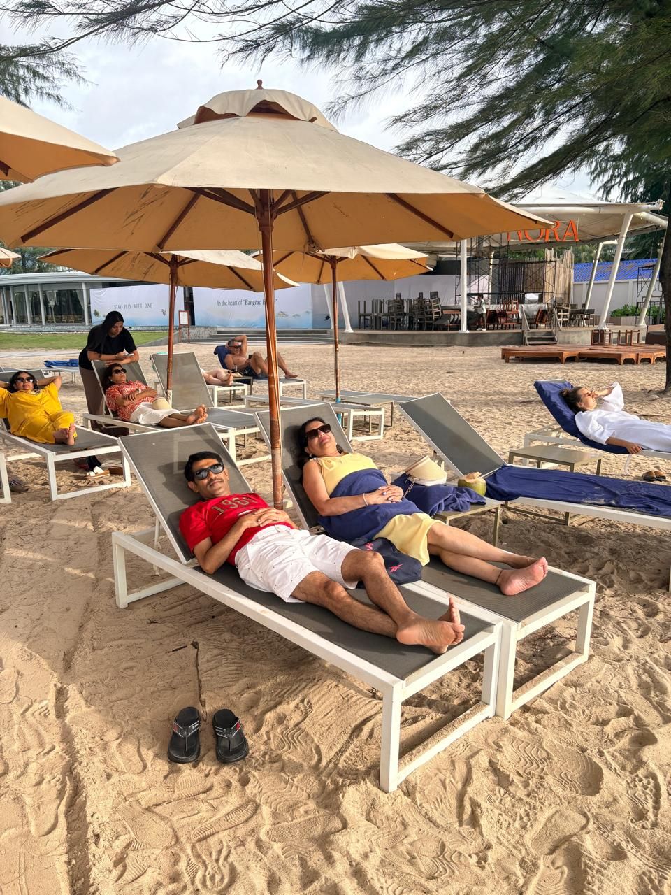 Relaxing by the sea