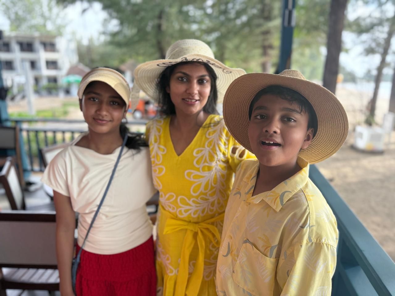 Family in sun hats